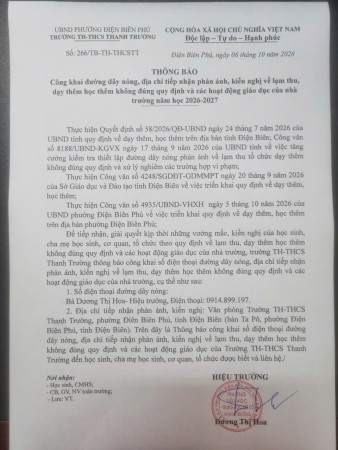 Công khai đường dây nóng, địa chỉ tiếp nhận phản ánh